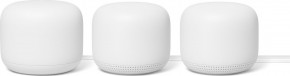  Google Nest Dual Band Mesh WiFi Router 3-Pack (GA00823-US) Snow *certified refurbished