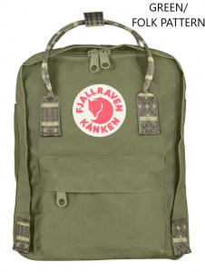  Fjallraven Kanken Mini Green/Folk Pattern 			