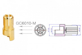   AMASS PLUG 6.0MM Male 3 (AMS-GC6010-M3.G) 3