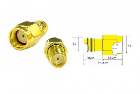  50  -  FPV   (RP-SMA M - SMA F ) (AMS-SMA-JK-FF-X50)