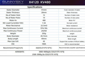    SunnySky X4125 V3 KV480 (SSKY-V3-X4125-480) 6