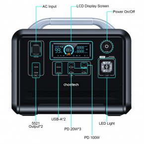   Choetech BS005 (960/) LiFePo4 USB-C PD100  (BS005-EU-BK) 5