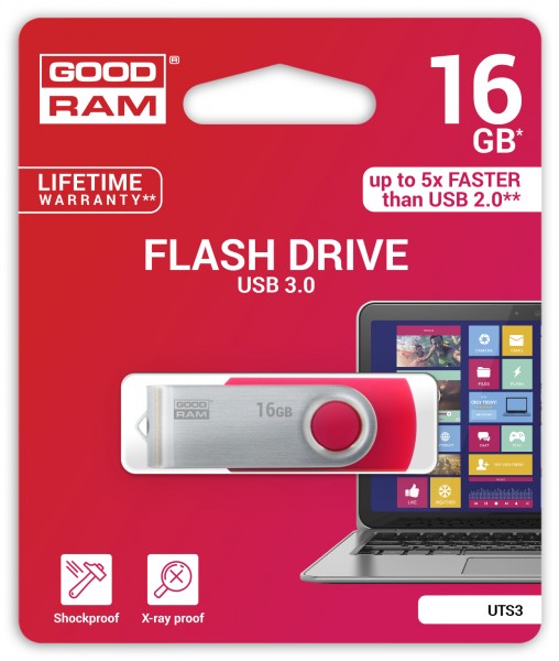 - USB3.0 Goodram 16GB Twister Red (UTS3-0160R0R11)