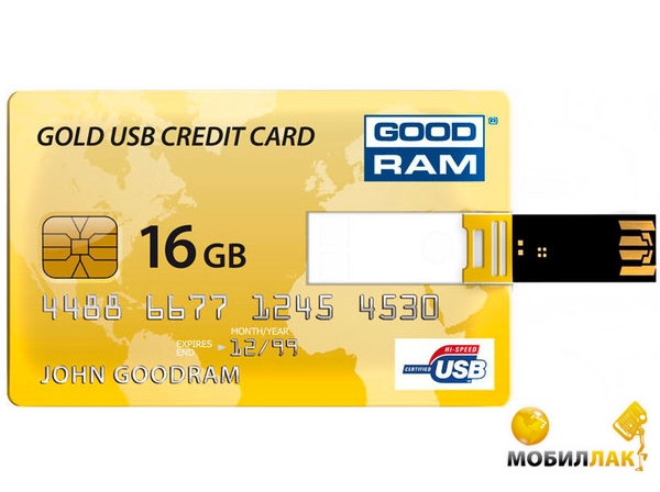  USB Goodram Credit Card 16GB Gold (PD16GH2GRCCPR9)