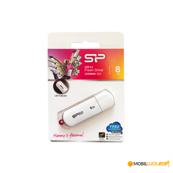 USB  Silicon Power LuxMini 320 8GB White   