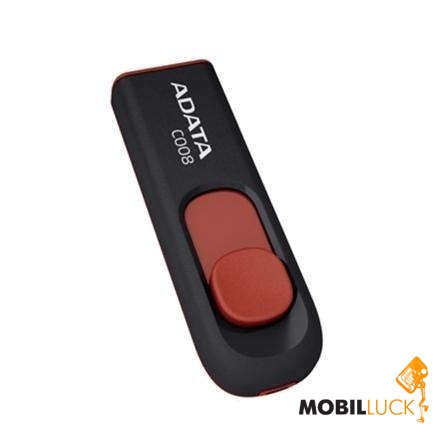  USB A-Data C008 8GB Black/Red (AC008-8G-RKD)