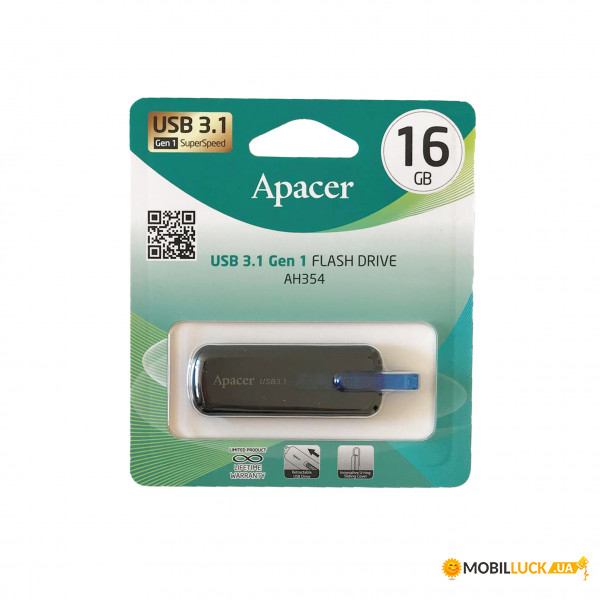 USB  Apacer AH354 16Gb Black USB 3.0   