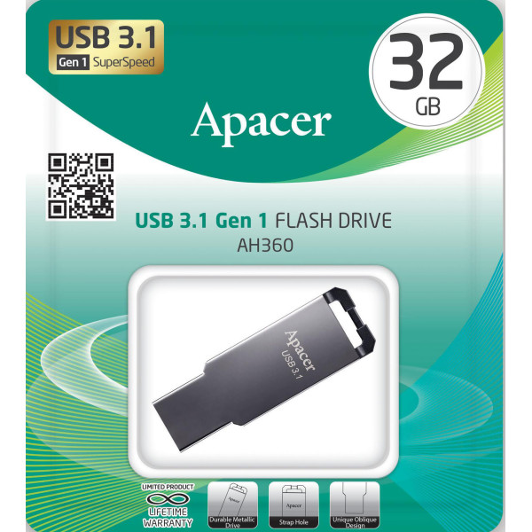  USB Apacer AH360 32GB Metal black USB3.1