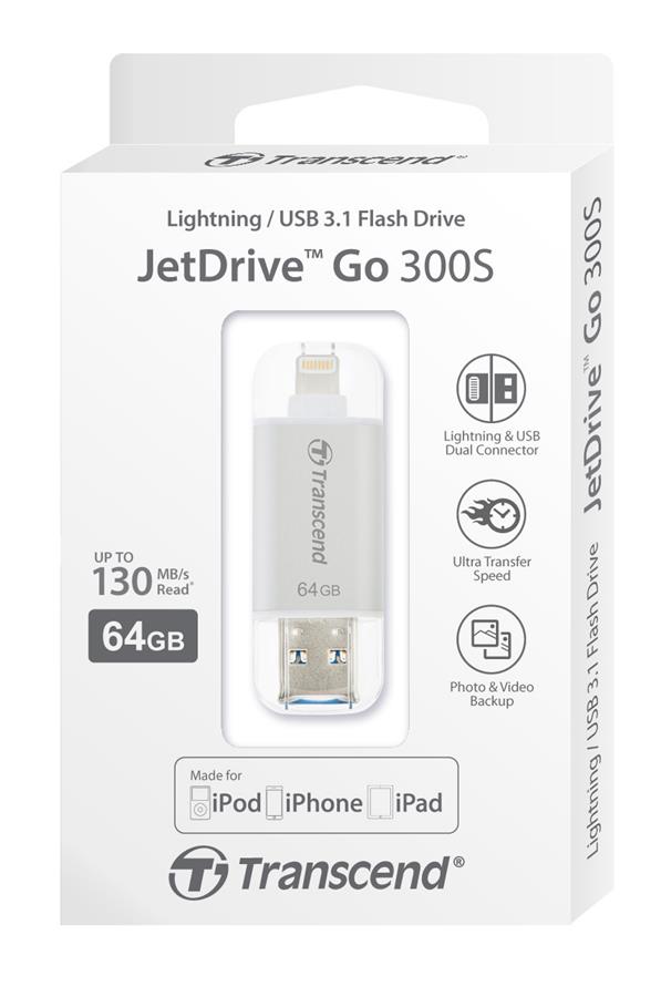  Transcend JetDrive Go 300 64GB Silver (TS64GJDG300S)