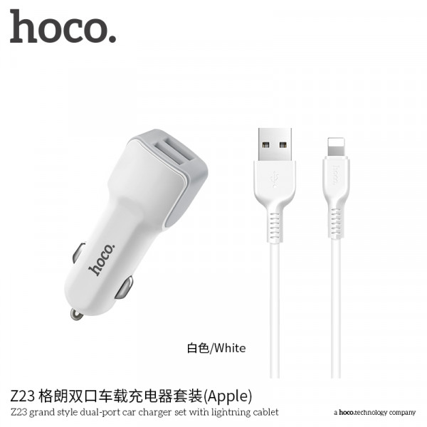   Hoco Lightning cable Z23 2USB White