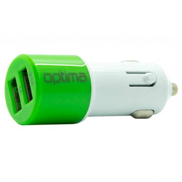    Optima 2*USB (2.1A) Green (40795)