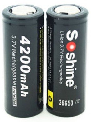   Soshine Li-Ion 26650 3.7V 4200mAh 