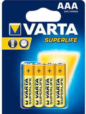  Varta Superlife AAA Bli 4 Zink-Carbon