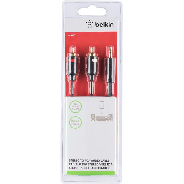   Belkin Jack 3.5  - M/RCA-Mx2 2  Black (F3Y116BT2M)