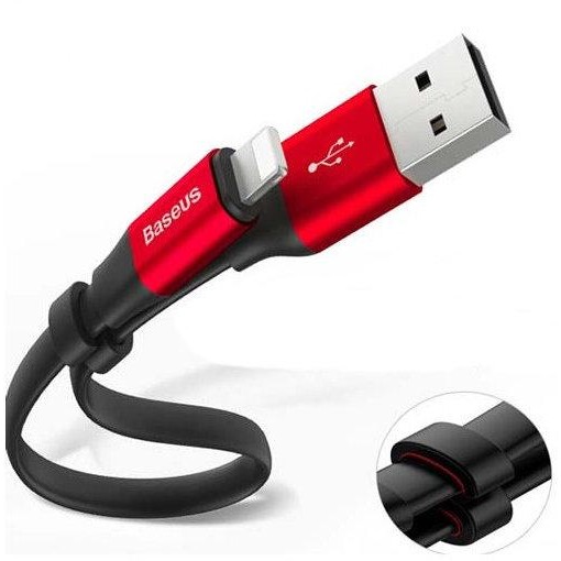  Lightning Baseus USB Cable to Lightning Nimble 0.23m Black/Red (CALMBJ-B91)