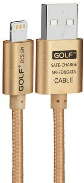  GOLF GC-47I Lightning cable 1m Gold