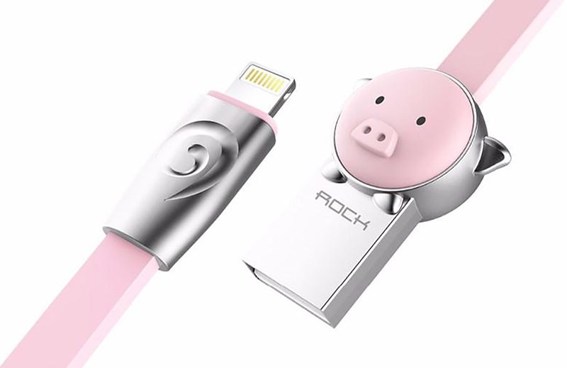  Rock Chinese Zodiac lightning cable 1M Pig-pink