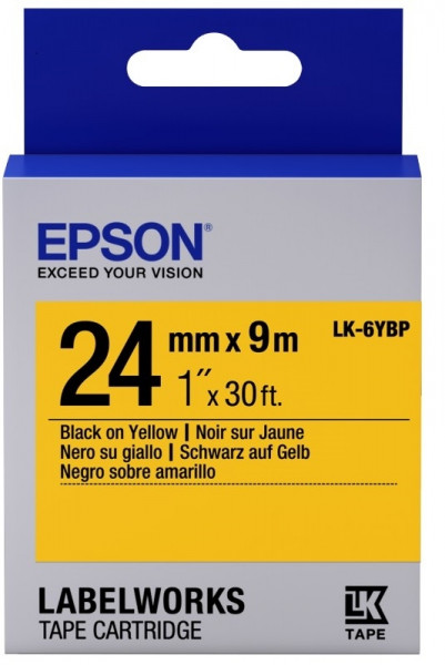    Epson LK6YBP   LW-700 Pastel Blk/Yell 24mm/9m (C53S656005)