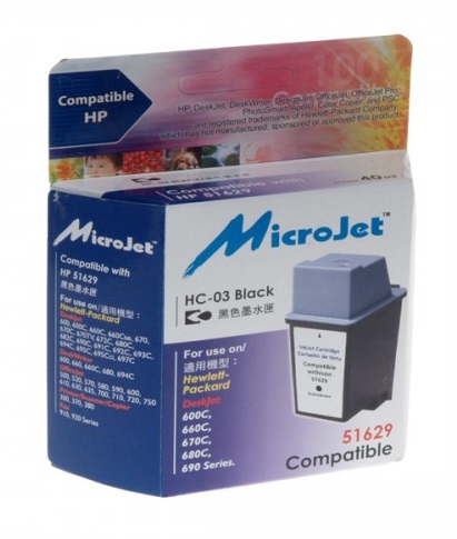   Microjet  HP DJ 6xx (51629A) Black (HC-03)