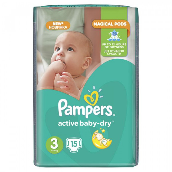  Pampers Active Baby-Dry  3 5-9  15 (4015400583523)