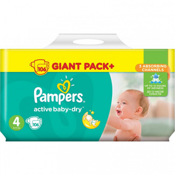   Pampers Active Baby Maxi 9-14  106 