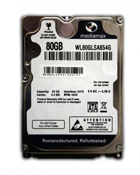   Mediamax 2.5 SATA 80Gb (WL80GLSA854G) Refurbished