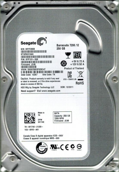   Seagate Barracuda SATA 250GB (ST3250312AS) Refurbished