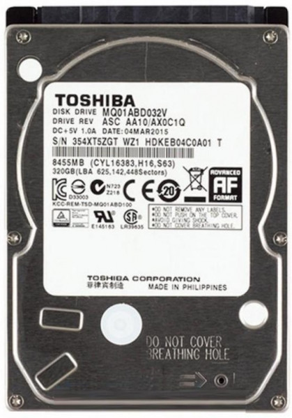   Toshiba SATA 320GB 5400rpm 8MB Refurbished (MQ01ABD032V)