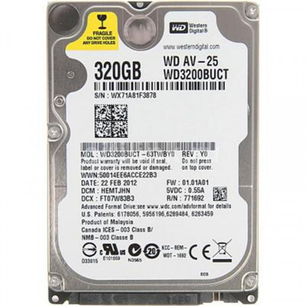   Western Digital AV-25 2.5 320GB (WD3200BUCT) Refurbished