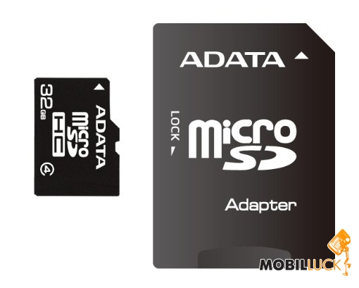   A-Data 32GB microSDHC Class 4 (adapter) (AUSDH32GCL4-RA1)