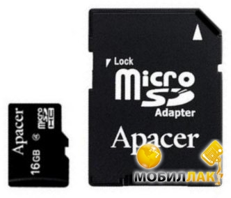   Apacer microSDHC 16GB Class 4 (adapter SD) (AP16GMCSH4-R)