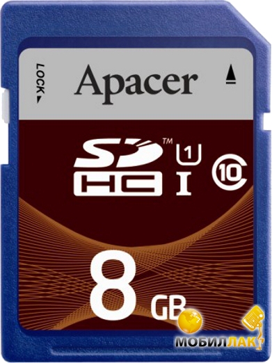   Apacer SDHC 8GB Class 10 UHS-1 (AP8GSDHC10U1-R)