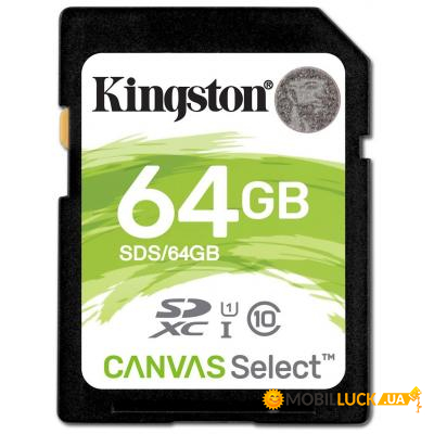   Kingston Canvas Select SDXC 64GB (SDS/64GB)