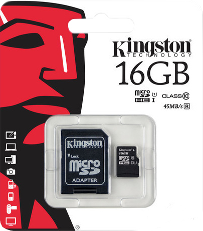   Kingston microSDHC 16GB Class 10 UHS-I SDC10G2/16GB