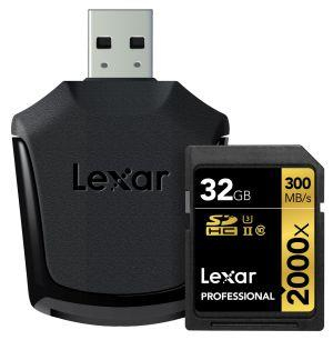   Lexar Pro 32GB SDHC C10 UHS-II U3 R300/W260MB/s 4K (LSD32GCRBEU2000R)