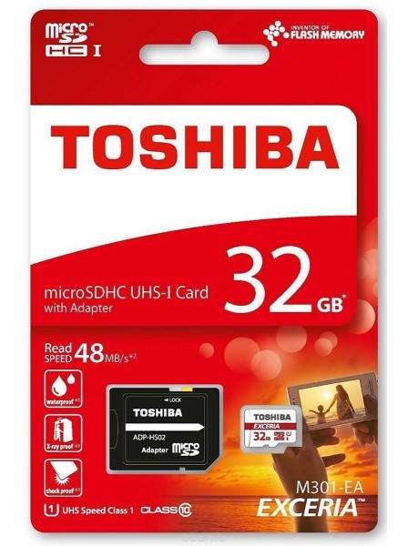   microSDHC Toshiba Experia 32GB UHS-I + SD-adapter (THN-M301R0320EA)