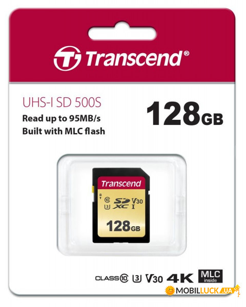   Transcend 128GB SDXC C10 (TS128GSDC500S)