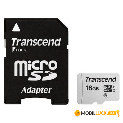   Transcend 16GB microSDHC C10 (TS16GUSD300S-A)