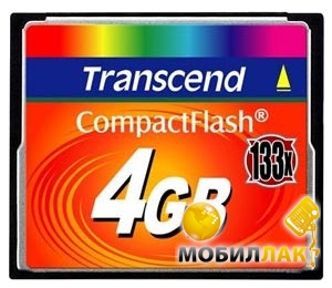  ' Transcend 4GB Compact Flash (133X) (TS4GCF133)