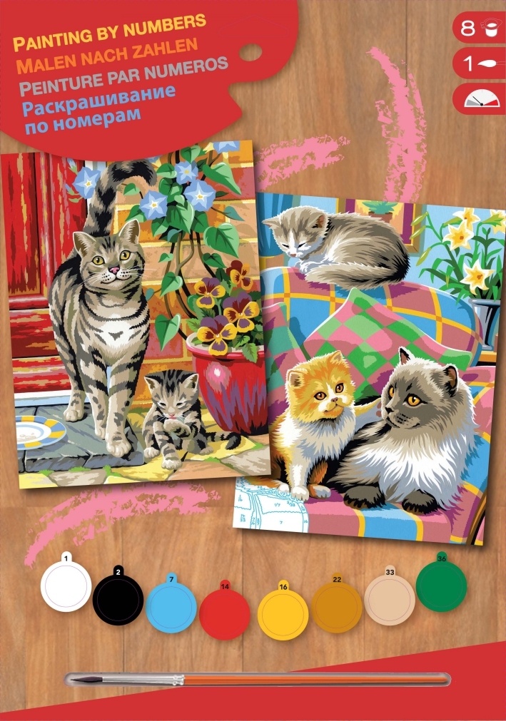    Sequin Art PAINTING BY NUMBERS JUNIOR-PAIRS Cats SA0213