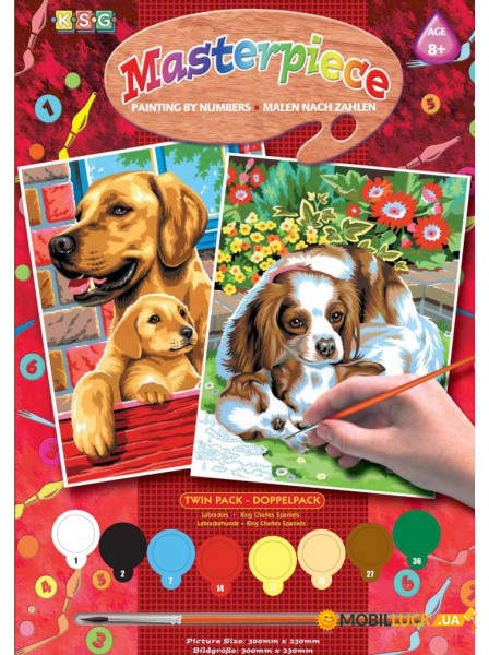    Sequin Art PAINTING BY NUMBERS JUNIOR-PAIRS Dogs SA0214