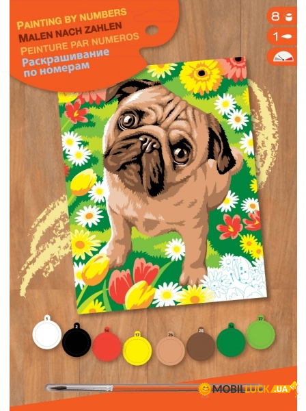    Sequin Art PAINTING BY NUMBERS JUNIOR Pug SA1521