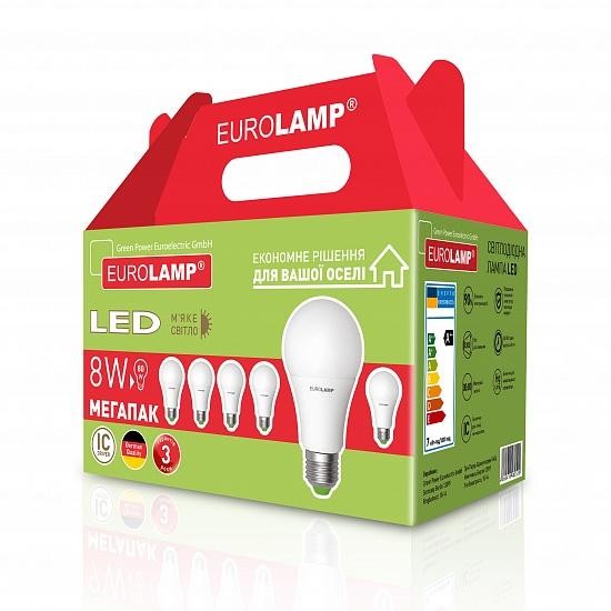   Eurolamp  A60 8W E27 3000K (MLP-LED-A60-08273(6))