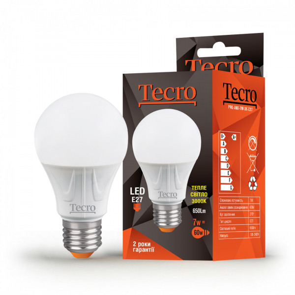   Tecro PRO-A60-7W-3K-E27 7W 3000K E27