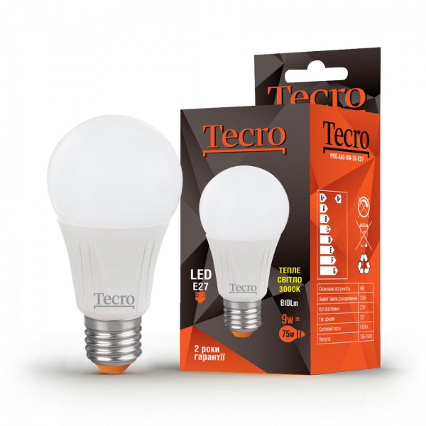 LED  Tecro PRO-A60-9W-3K-E27 9W 3000K E27