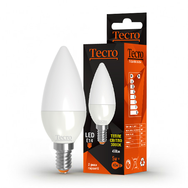 LED  Tecro T-C38-5W-3K-E14 5W E14