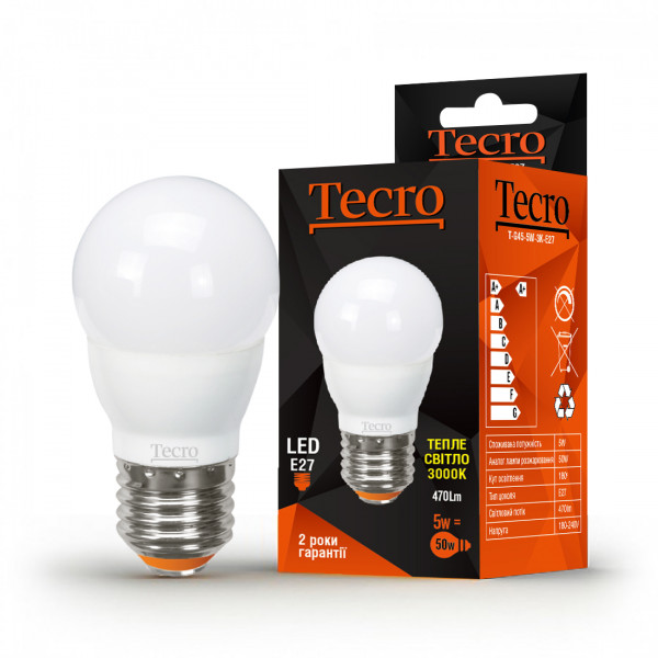   Tecro T-G45-5W-3K-E27 5W E27