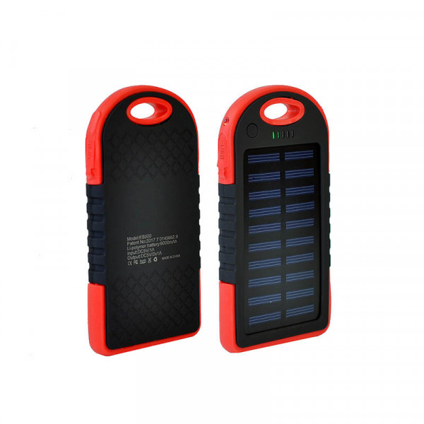   Solar 2USB 6000 mAh Black-Red