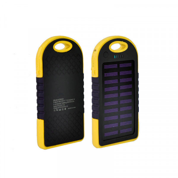   Solar 2USB 6000 mAh Black-Yellow