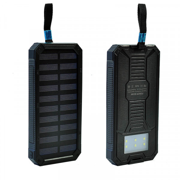   Solar Led 2USB 15000 mAh Black